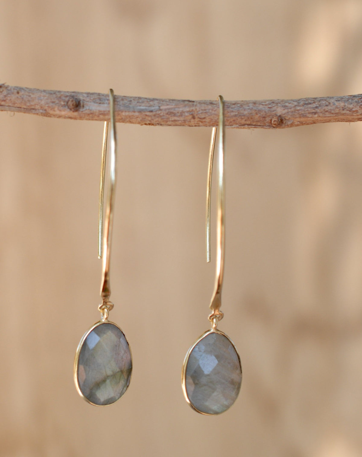 Camila Earrings * Labradorite * Gold Plated 18k * BJE084