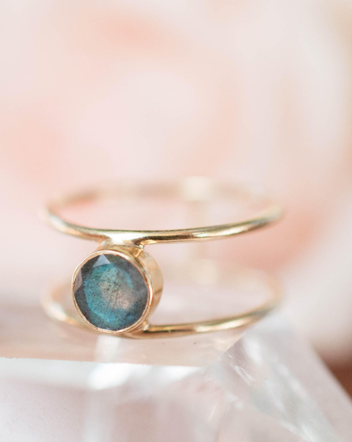 Labradorite Ring * Gold * Statement * Gemstone * Bridesmaid* Bridal * Wedding * Organic * Handmade * Circle * Double Band *Natural * BJR027