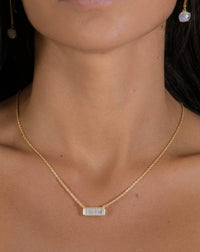 Clara Rectangle Necklace * Moonstone * Gold Vermeil or Sterling Silver 925 or Rose Gold * BJN027A