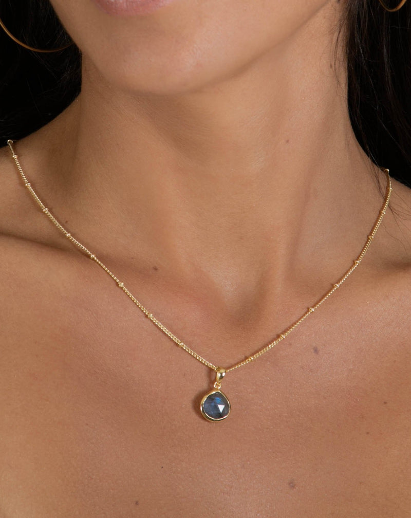 Ana Necklace * Rose Quartz * Gold Plated * BJN012