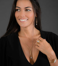 Sandy Necklace * Labradorite * Rose Quartz * Moonstone * Aqua Chalcedony * Gold Vermeil * BJN015