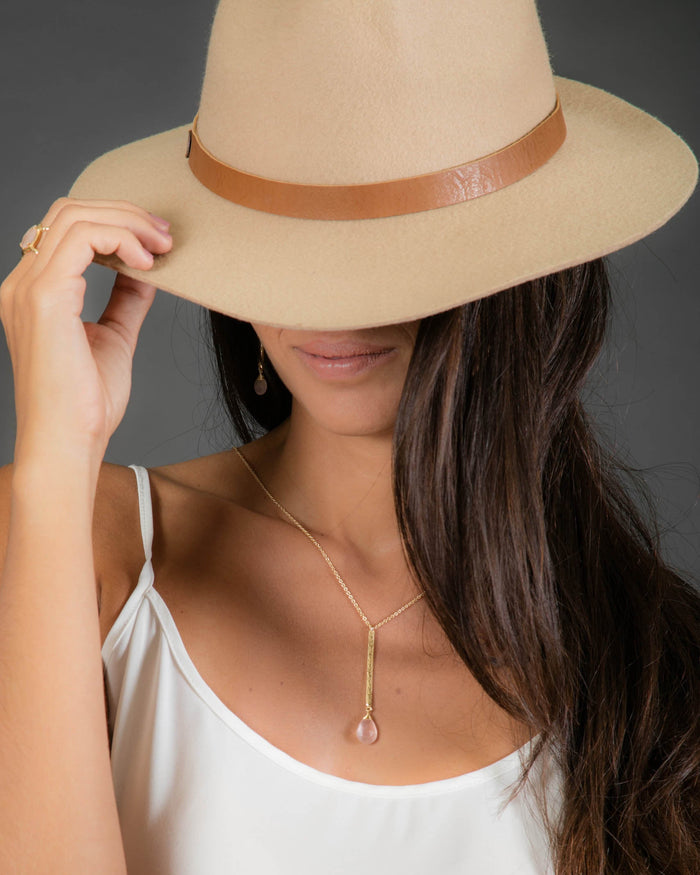 Sandy Necklace * Rose Quartz * Gold Plated over Sterling Silver