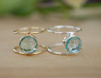 SALE Blue Topaz Ring * Sterling Silver Ring* Statement Ring *Gemstone Ring * Blue* Bridal Ring *Wedding Ring * Organic Ring * Natural*BJR020
