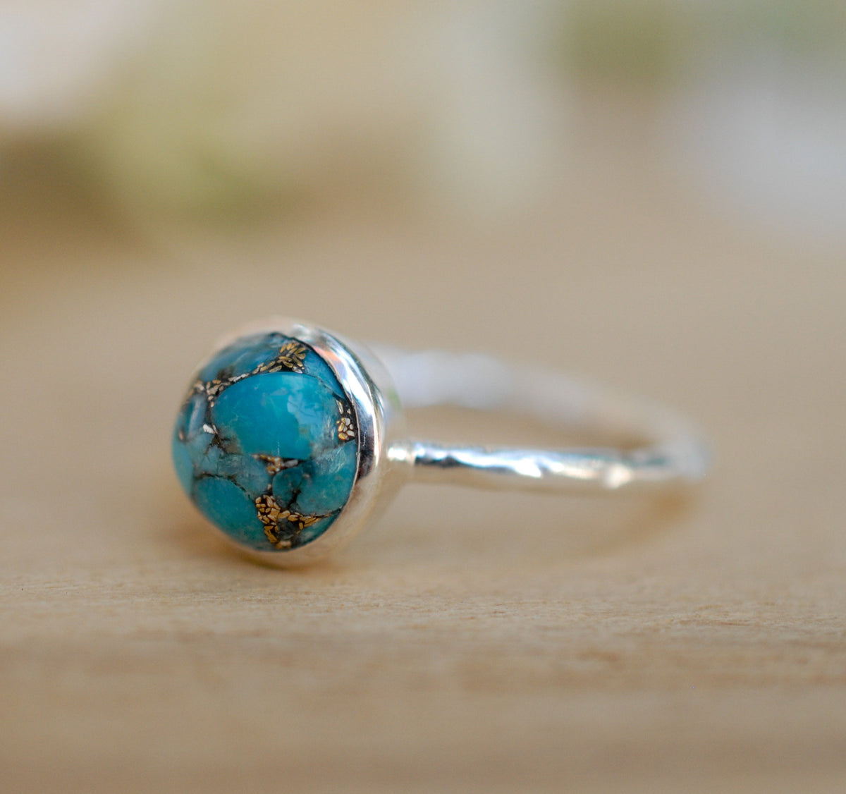 Turquoise Ring* Silver Ring * Boho Ring* Blue Ring * Gypsy Ring * Handmade * Hippie * Sterling Silver Ring * Copper Turquoise Jewelry BJR064