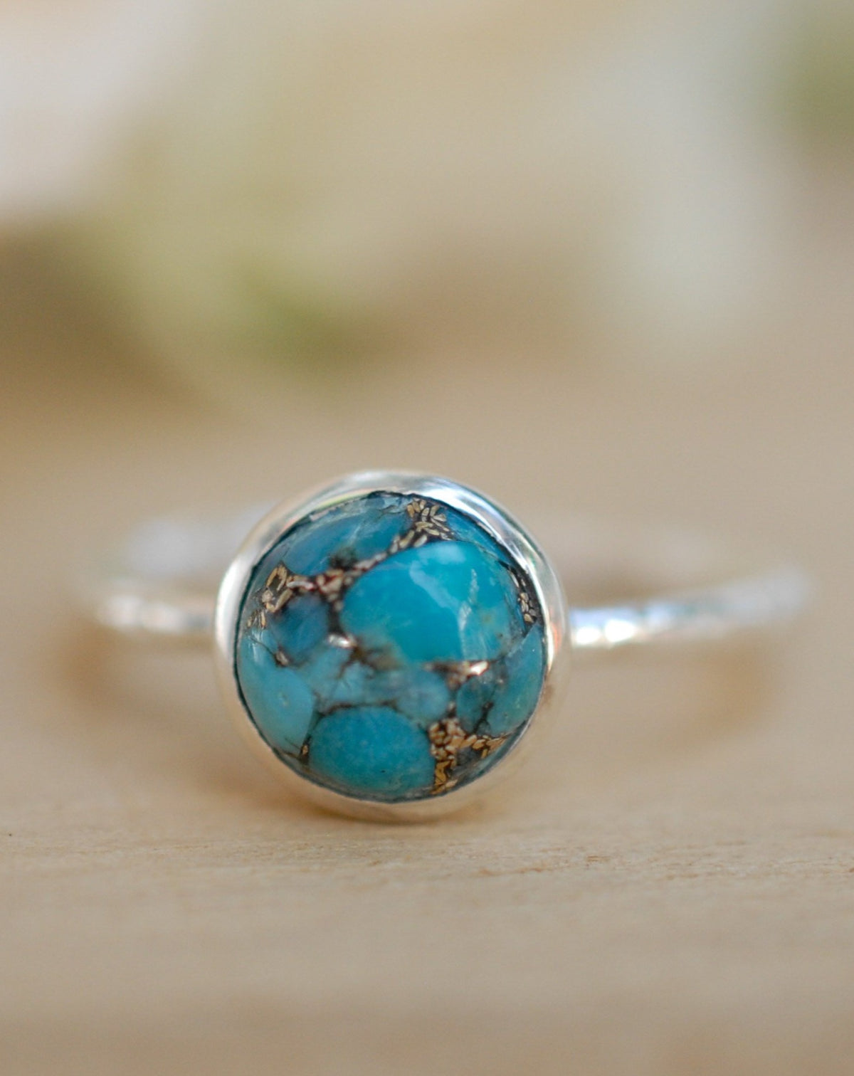 Turquoise Ring* Silver Ring * Boho Ring* Blue Ring * Gypsy Ring * Handmade * Hippie * Sterling Silver Ring * Copper Turquoise Jewelry BJR064