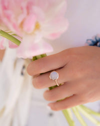 Rainbow Moonstone Rose Gold Ring * Boho * Organic * handmade * Gypsy * Bridesmaid* Solitaire * Bridal * BJR216