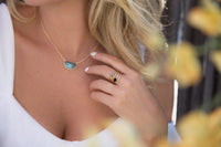 Celeste Half Moon Necklace * Labradorite * Gold Plated over Sterling Silver or Sterling Silver 925 * BJN007