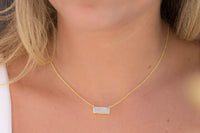 Moonstone Rectangle Bar Necklace * Gold Vermeil or Sterling Silver 925 or Rose Gold * Layered * Gemstone * Gift for Her * Elegant * BJN027C