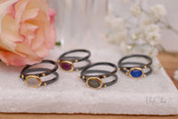 Lapis Lazuli * ruthenium plating over brass * Blue stone* Gemstones * Handmade *Statement *Gift for her *Bycila*BJR121