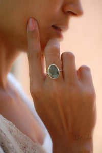 Rainbow Labradorite Sterling Silver Ring * Sterling Silver 925 * Boho * Organic * Gypsy * Bridesmaid*  Bridal * BJR067