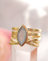 Labradorite Ring * 18k Gold Plated Ring * Statement Ring *Gemstone Ring *Labradorite *Bridal Ring *Organic Ring *Natural *BJR130