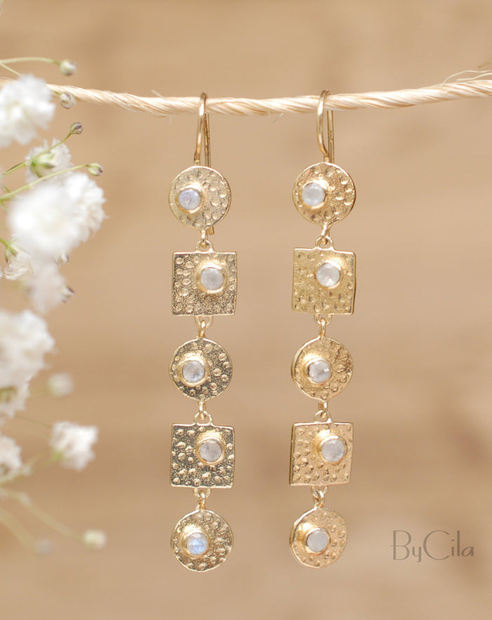 Sonia Earrings * Moonstone * Gold Plated 18k * BJE078