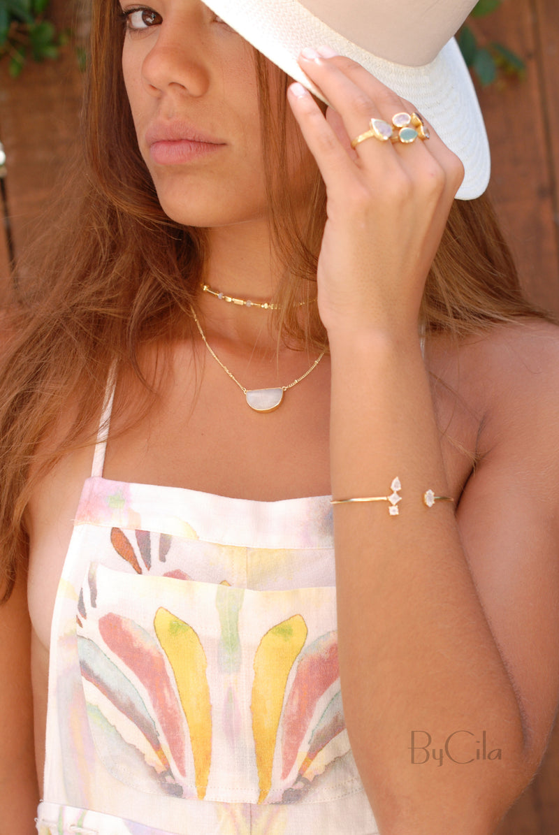 Aurora Choker * Moonstone * Gold Plated, Rose Gold Plated or Silver Plated * BJN013