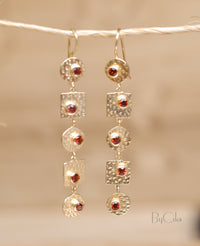 Sonia Earrings * Garnet * Gold Plated 18k * BJE076