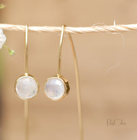 Manuella Earrings * Rainbow Moonstone * Gold Plated 18k * BJE053