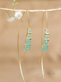 Aja Earrings * Aqua Chalcedony * Gold Plated, Sterling Silver, Rose Gold Plated * BJE045A