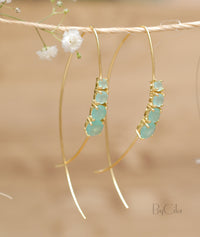 Aja Earrings * Aqua Chalcedony * Gold Plated, Sterling Silver, Rose Gold Plated * BJE045A