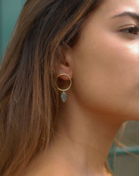 Agatha Earrings * Labradorite * Rose Gold Plated , Silver Plated, or Gold Plated * BJE079C