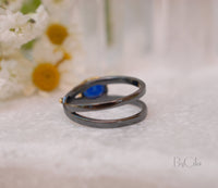 Lapis Lazuli * ruthenium plating over brass * Blue stone* Gemstones * Handmade *Statement *Gift for her *Bycila*BJR121