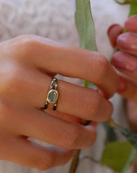 Labradorite Ring * Ruthenium plating * Labradorite *Genuine Gemstones * Handmade * Statement * Natural * Organic * Gift for her * BJR122