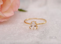 White Topaz Gold Plated Ring * Wedding * Engagement * Handmade * Statement * Bycila *Boho *Hippie * Bridal * Bridesmaid BJR069