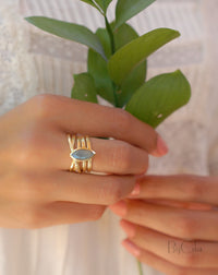 Labradorite Ring * 18k Gold Plated Ring * Statement Ring *Gemstone Ring *Labradorite *Bridal Ring *Organic Ring *Natural *BJR130