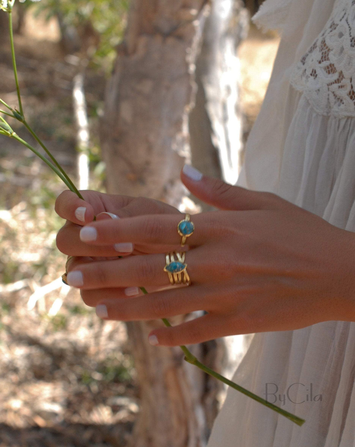 Turquoise Gold Plated Ring *Gold Ring *Statement Ring *Gemstone *Copper Turquoise Ring* Natural *Organic Ring * Ocean* Blue Ring *BJR129