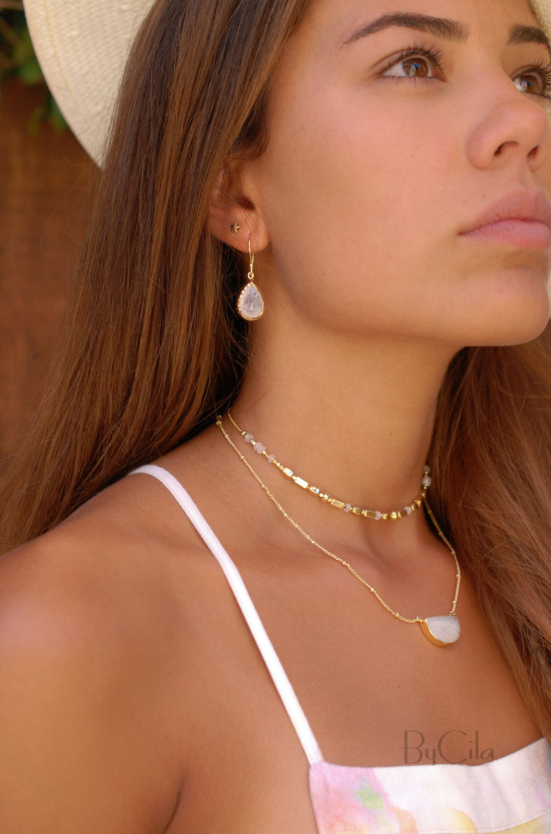 Aurora Choker * Moonstone * Gold Plated, Rose Gold Plated or Silver Plated * BJN013