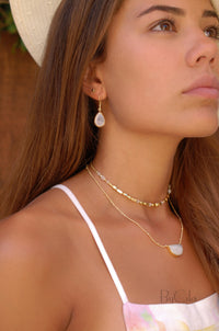 Celeste Half Moon Necklace * Moonstone * Gold Vermeil or Sterling Silver 925 * BJN006