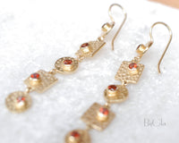 Sonia Earrings * Garnet * Gold Plated 18k * BJE076