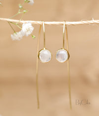 Manuella Earrings * Rainbow Moonstone * Gold Plated 18k * BJE053