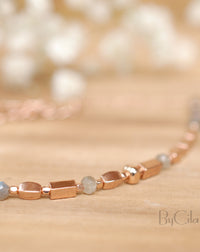 Aurora Choker * Labradorite * Gold Plated , Rose Gold or Silver Plated * BJN014