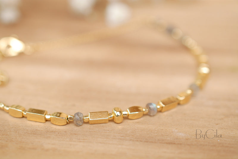 Aurora Choker * Labradorite * Gold Plated , Rose Gold or Silver Plated * BJN014