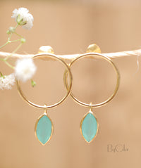 Agatha  Earrings * Aqua Chalcedony * Rose Gold Plated, Silver Plated, Gold Plated * BJE081C