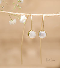 Manuella Earrings * Rainbow Moonstone * Gold Plated 18k * BJE053