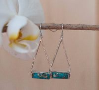 Marina Earrings * Copper Turquoise * Gold Plated 18k, Silver Plated or Rose Gold Plated * BJE002A
