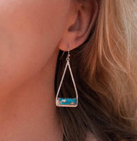 Marina Earrings * Copper Turquoise * Gold Plated 18k, Silver Plated or Rose Gold Plated * BJE002A