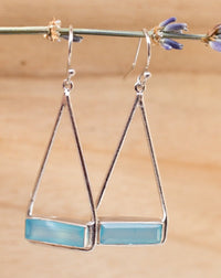 Marina Earrings * Blue Chalcedony * Gold Plated 18k or Silver Plated  * BJE006B