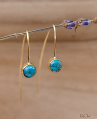 Manuella Earrings * Copper Turquoise * Gold Plated 18k * BJE054