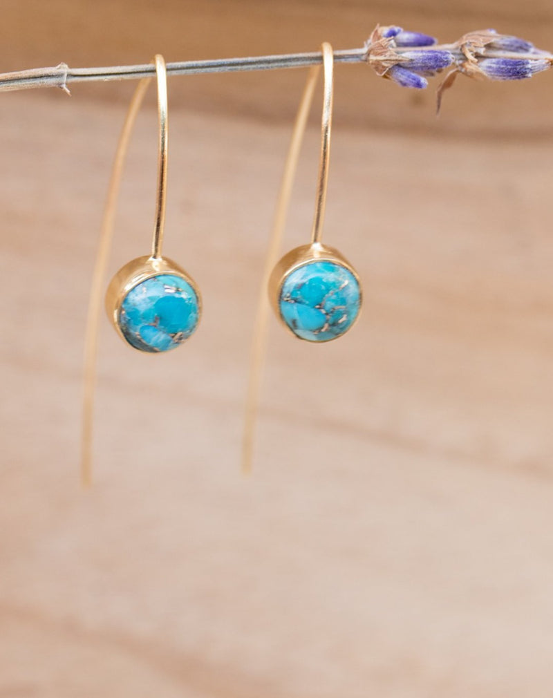 Manuella Earrings * Copper Turquoise * Gold Plated 18k * BJE054