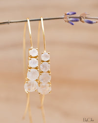 Aja Earrings * Moonstone * Rose Gold, Gold plated  or Sterling Silver * BJE043A