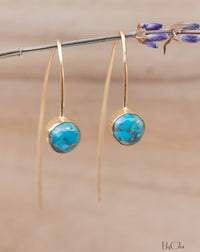 Manuella Earrings * Copper Turquoise * Gold Plated 18k * BJE054