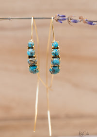 Aja Earrings * Copper Turquoise * Sterling Silver, Rose Gold or Gold Vermeil * BJE042C