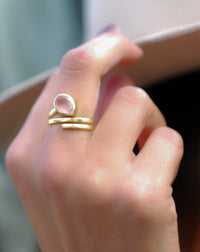 Rose Quartz Ring * 18k Gold Plated Ring * Statement Ring * Gemstone Ring * Pink * Bridal Ring * Wedding Ring * Organic Ring * Natural BJR108