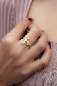 Moonstone Ring * Gold Vermeil*  Lotus Flower *Gold * Statement* Gemstone *Bridesmaid *Natural* Handmade *Gift For Her *BJR175