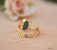 Turquoise Ring *Gold Vermeil Ring*Statement Ring *Gemstone Ring *Copper Turquoise Ring* Natural *Organic Ring * ByCila*Blue Ring *BJR051