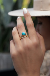 Copper Turquoise Ring *18k Gold Plated Ring* Statement Ring* Gemstone Ring * Blue * Bridal Ring* Wedding Ring *Organic Ring * Natural BJR107