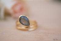 Labradorite Ring * 18k Gold Plated Ring * Statement Ring * Gemstone Ring * Bridal Ring * Wedding Ring * Organic Ring * Natural BJR106