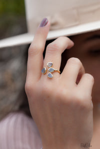 Labradorite Ring * Gold Vermeil*  Lotus Flower *Gold * Statement* Gemstone *Bridesmaid *Natural* Handmade *Gift For Her BJR176