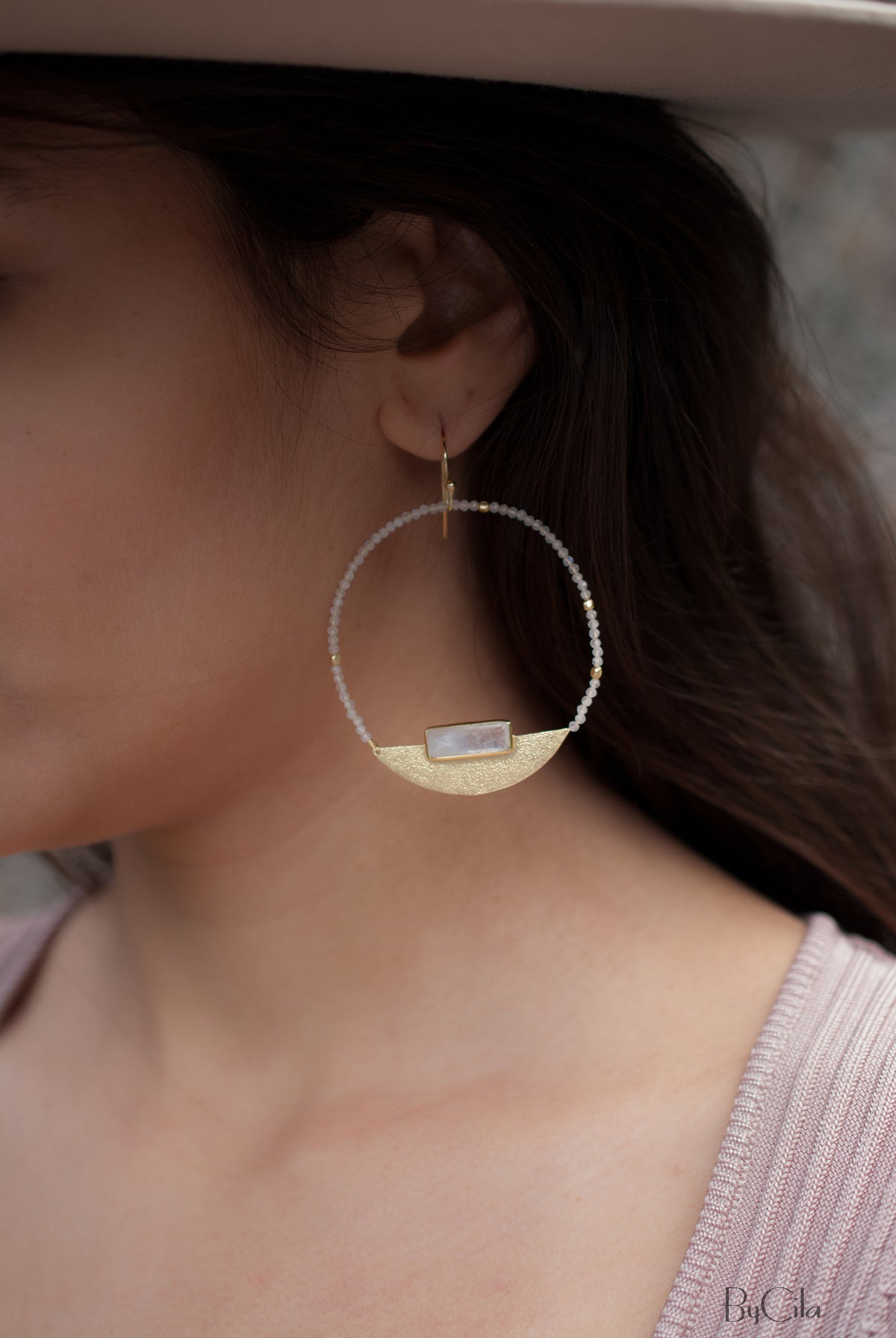 Gisele Earrings * Moonstone * Gold Plated 18k * BJE115